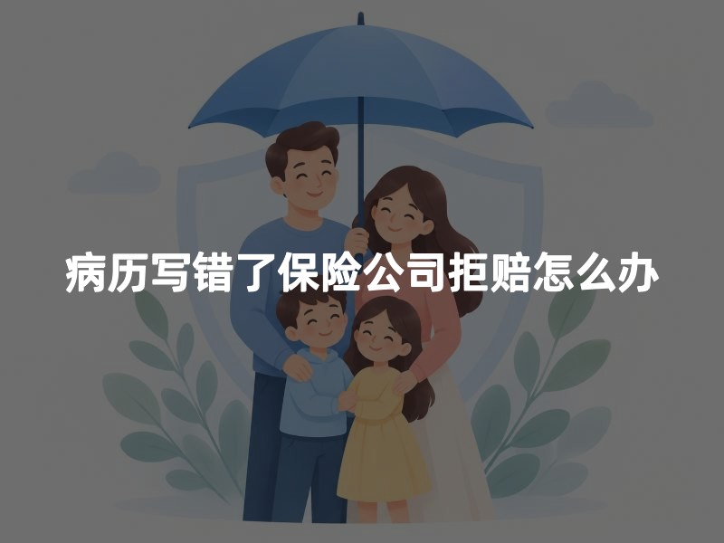 病历写错了保险公司拒赔怎么办