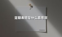 定期寿险是什么意思啊(2025最新权威解答)