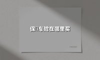 保骉车险在哪里买(2025最新权威解答)