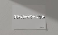 保险车险公司十大排名(2025最新权威解答)