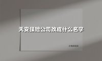 天安保险公司改成什么名字(2025最新权威解答)