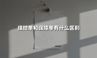 保险单和保障单有什么区别(2025最新)