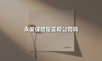 永安保险是正规公司吗(2025最新)