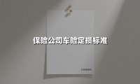 保险公司车险定损标准(2025最新)