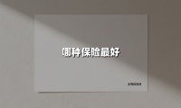 哪种保险最好