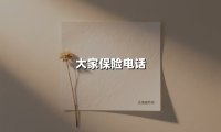 大家保险电话(2025最新)