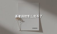 养老保险怎么交不了(2025最新)