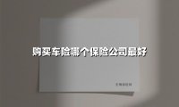 2024年车险选购指南：这3家保险公司让你省心又省钱