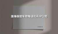 渤海保险北京分公司车险服务：一通电话开启全天候守护