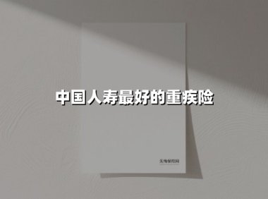 中国人寿最好的重疾险(2025最新权威解答)
