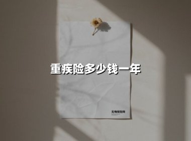 重疾险多少钱一年(2025最新权威解答)