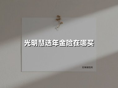 光明慧选年金险在哪买(2025最新权威解答)