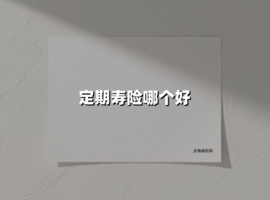 定期寿险哪个好（2025最新权威解答）