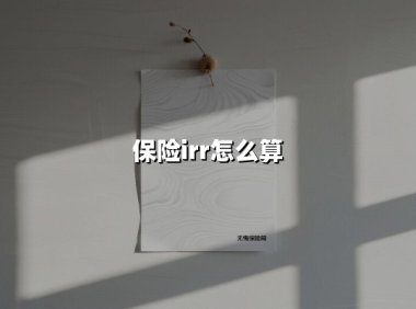 保险irr怎么算(2025最新权威解答)