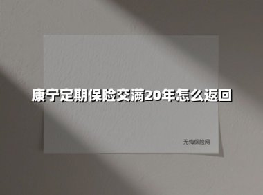 康宁定期保险交满20年怎么返回(2025最新权威解答)