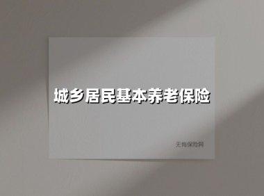 城乡居民基本养老保险(2025最新权威解答)