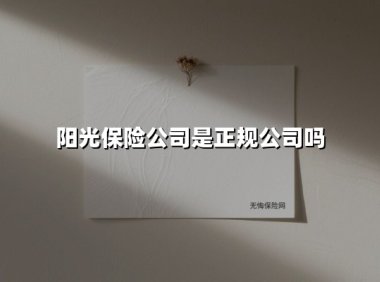 阳光保险公司是正规公司吗(2025最新权威解答)