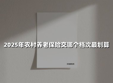 2025年农村养老保险交哪个档次最划算(2025最新权威解答)