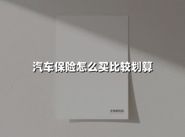 汽车保险怎么买比较划算(2025最新权威解答)