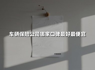 车辆保险公司哪家口碑最好最便宜(2025最新权威解答)