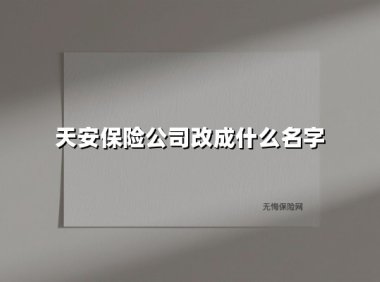 天安保险公司改成什么名字(2025最新权威解答)