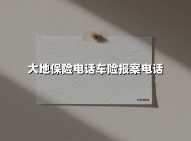 大地保险电话车险报案电话(2025最新权威解答)