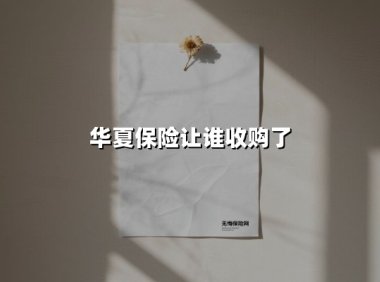 华夏保险让谁收购了(2025最新权威解答)