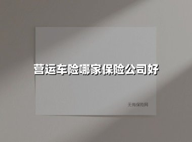 营运车险哪家保险公司好（2025最新权威解答）