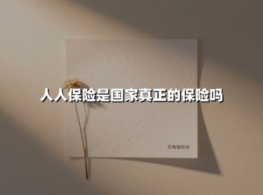 人人保险是国家真正的保险吗(2025最新)