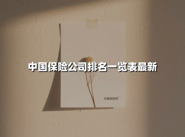 中国保险公司排名一览表最新(2025最新)