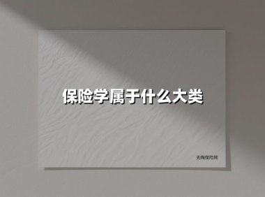保险学属于什么大类(2025最新)
