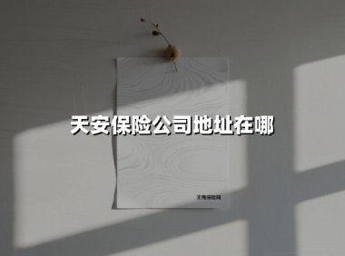天安保险公司地址在哪(2025最新)