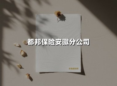 都邦保险安徽分公司(2025最新)