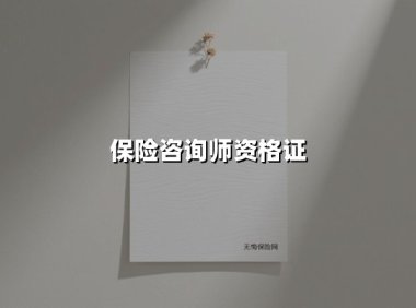 保险咨询师资格证(2025最新)