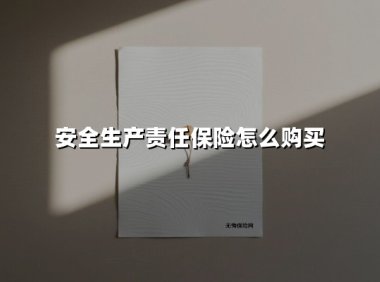 安全生产责任保险怎么购买(2025最新)