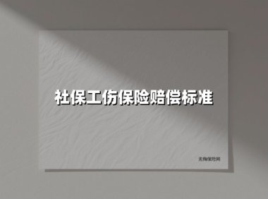 社保工伤保险赔偿标准(2025最新)