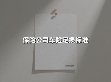 保险公司车险定损标准(2025最新)
