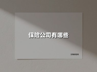 保险公司有哪些