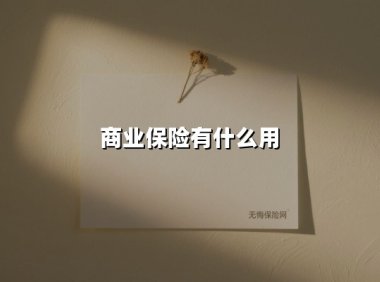商业保险有什么用