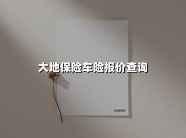 大地保险车险报价查询(2025最新)