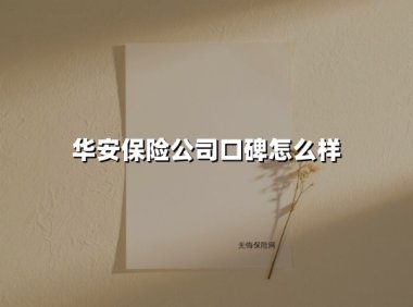 华安保险公司口碑怎么样(2025最新)