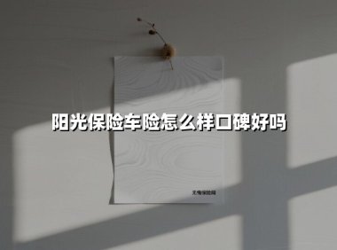 阳光保险车险怎么样口碑好吗(2025最新)