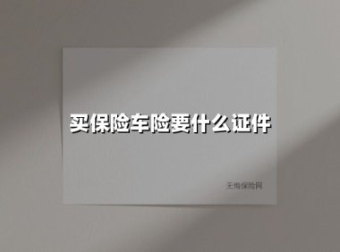买保险车险要什么证件(2025最新)