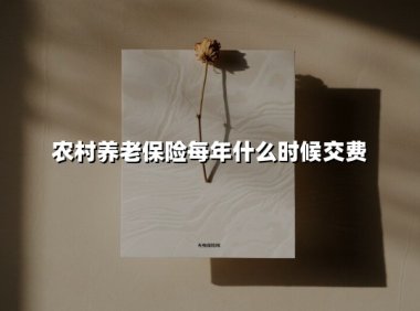 农村养老保险每年什么时候交费(2025最新)