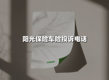 阳光保险车险投诉电话使用指南：如何快速高效解决服务诉求？