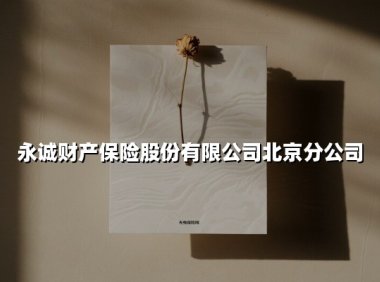 深耕专业保险领域，守护首都风险防线——永诚财产保险北京分公司的创新与实践