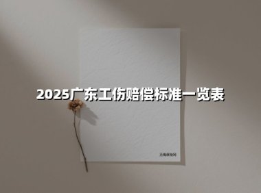 2025年广东工伤赔偿标准全解读：从伤残等级到工亡待遇，这篇指南必须收藏！