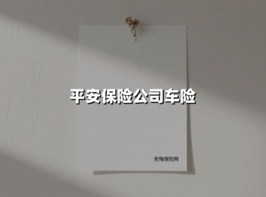 平安车险:用全面保障为您的行车安全护航