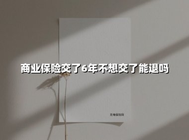 商业保险交了6年不想继续缴费?一文揭秘退保利弊与操作指南