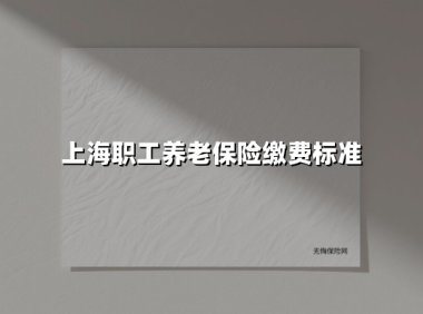 上海职工养老保险缴费标准全解读(2025年最新版)